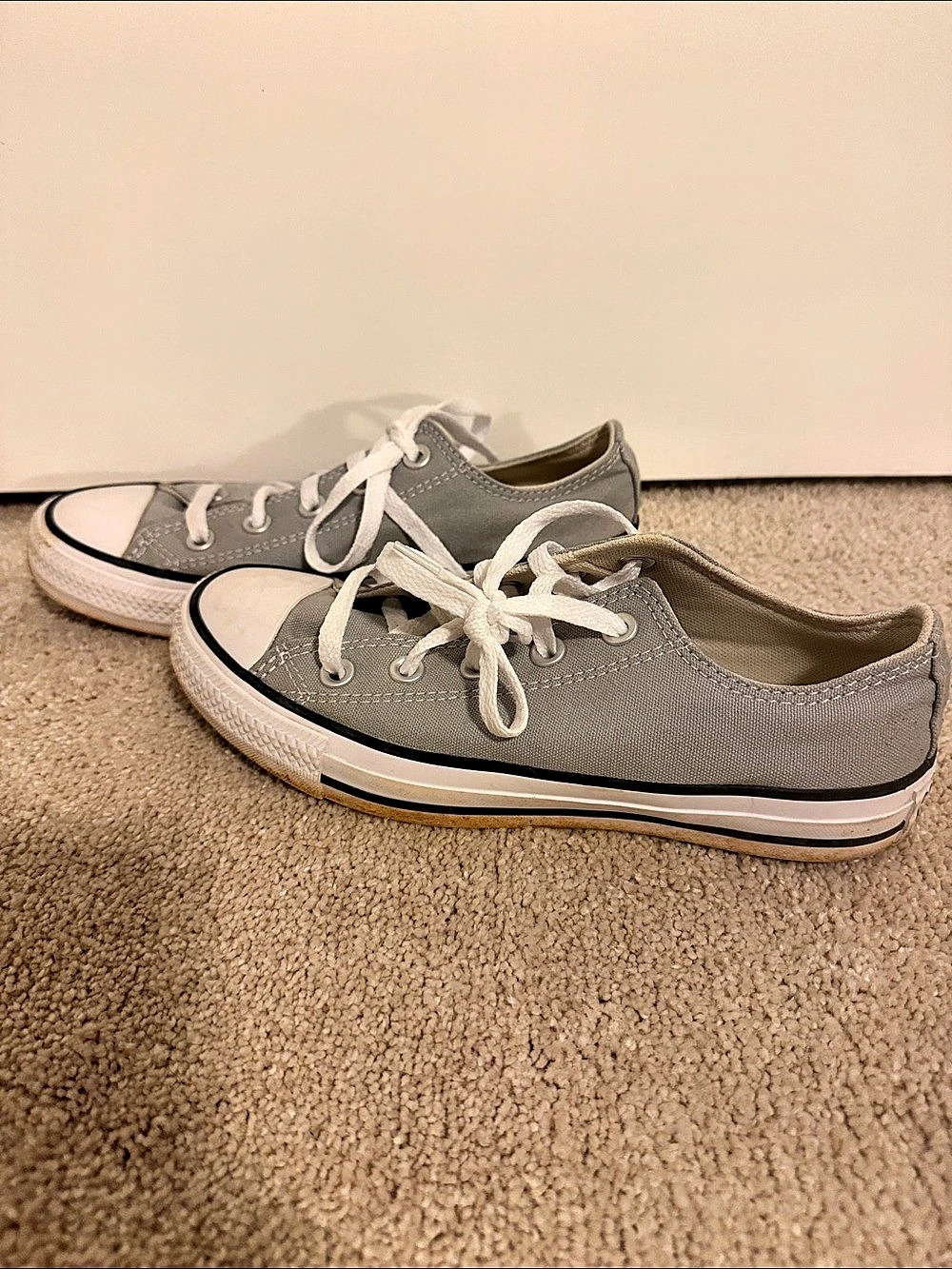 Converse Chuck Taylor All Star Low Wolf Grey Gray Canvas Sneakers US 6